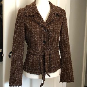 H&M brown tweed fall jacket
